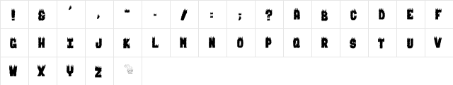 BURNING MAN Regular  glyph index