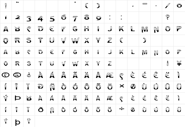 FZ UNIQUE 4 EX Normal  glyph index