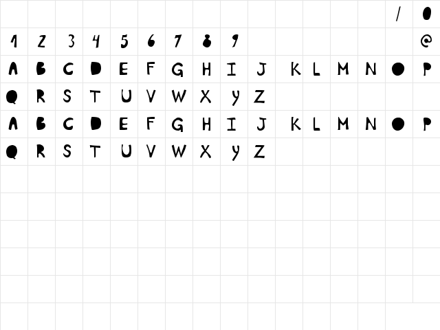 Plumon Regular  glyph index