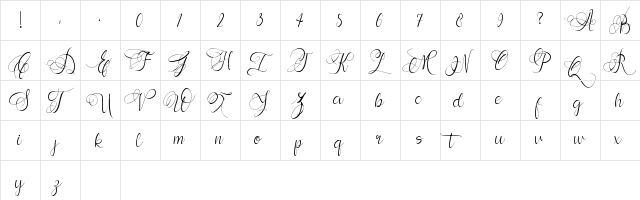 Andora Regular  glyph index