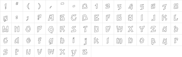 Houters-Normal Hollow Regular  glyph index