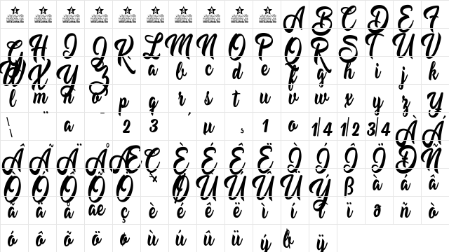 Moving Star Personal Use Regular  glyph index