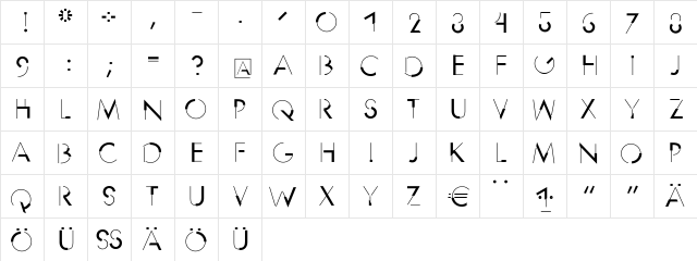 Reduce2Max Regular  glyph index