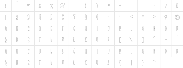 Highdream Outline  glyph index