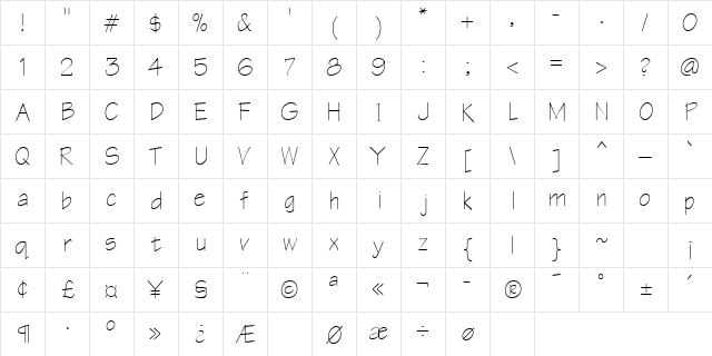 Architect Regular  glyph index