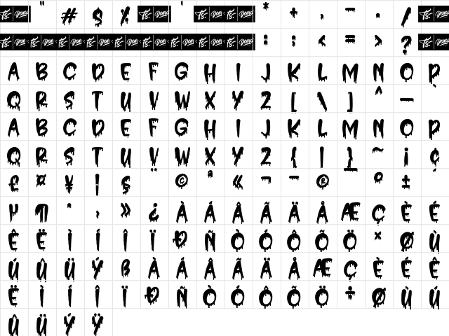 Hello Crush Regular  glyph index