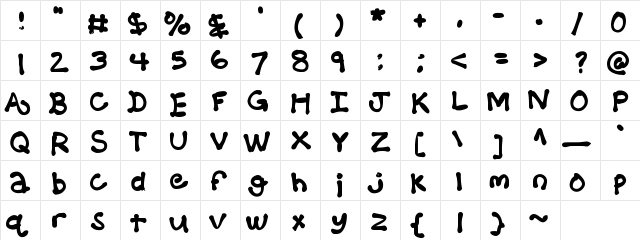 KBBalloonAnimal Medium  glyph index