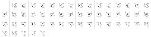 pf_partyrabbit Regular  glyph index