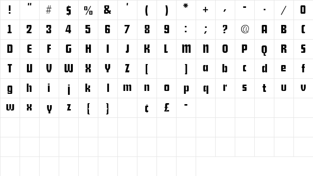 GumshoeSSK Regular  glyph index