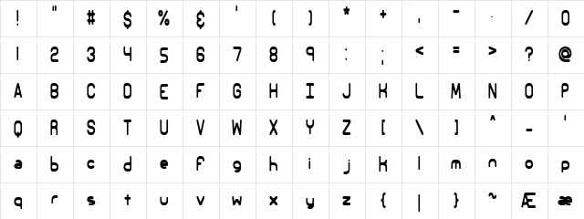 Elsewhere BRK Regular  glyph index
