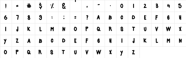 Acids Regular  glyph index