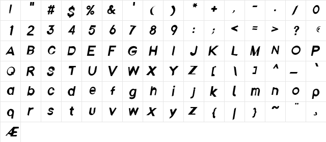 Ember Ita  glyph index