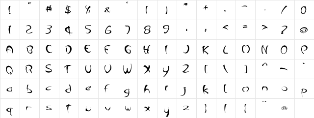 Changstein Regular  glyph index