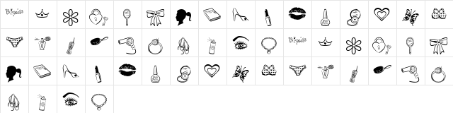 Princess BV Regular  glyph index