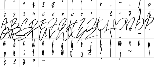 Jason Statan Regular  glyph index