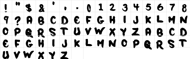 Sad Szn Regular  glyph index