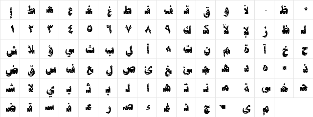 ALW Cool Jeddah Slit. Normal  glyph index
