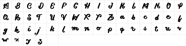 Chicken Curly Regular  glyph index