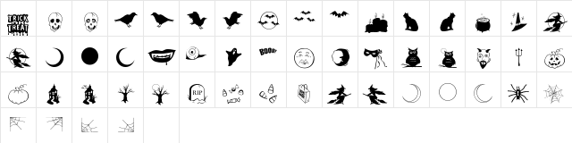 Trick or Treat 2 Regular  glyph index