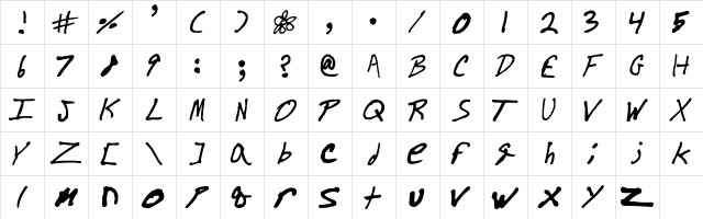 AdLib Regular  glyph index