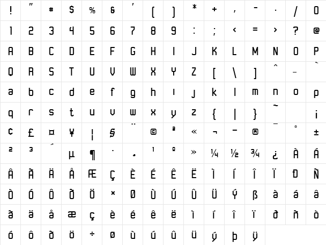 Robust ICG Regular  glyph index