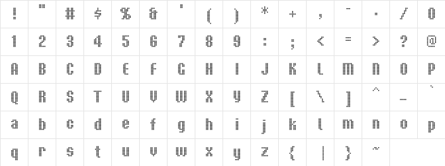 RhinestoneTwoPKA Regular  glyph index