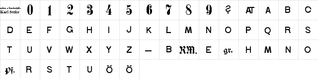 st?hr_numbers Regular  glyph index