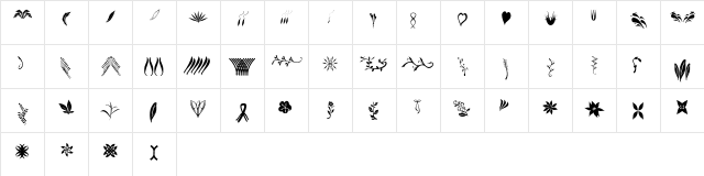 Crafters Flowers Regular  glyph index