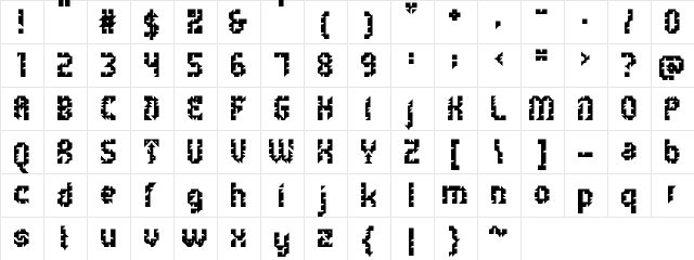 5Metrik Bold Alien Regular  glyph index