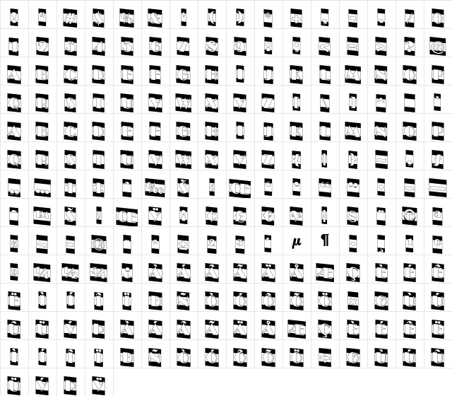 a_BentoCmB&WDn Regular  glyph index