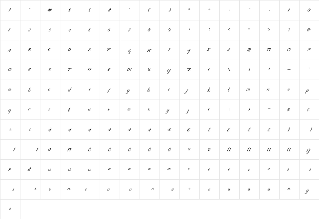 Bullgaria Regular  glyph index