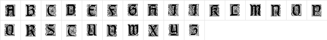 CarrickCaps Regular  glyph index