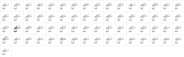 BJF Fingerprint Regular  glyph index