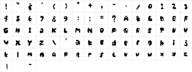 Cat Basah Kental!!! Regular  glyph index