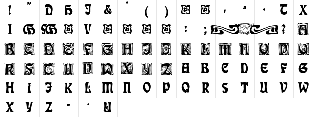 Rudelsberg-Initialen Regular  glyph index
