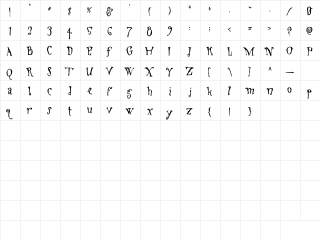 AL Regards Regular  glyph index
