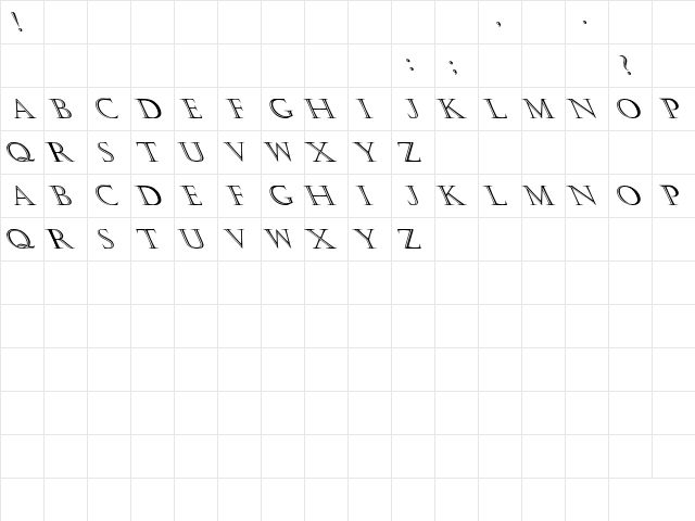 Kastellar Leftie Regular  glyph index