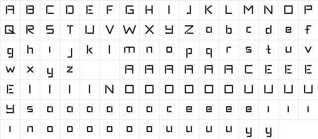 TANTRA DEMO Regular  glyph index