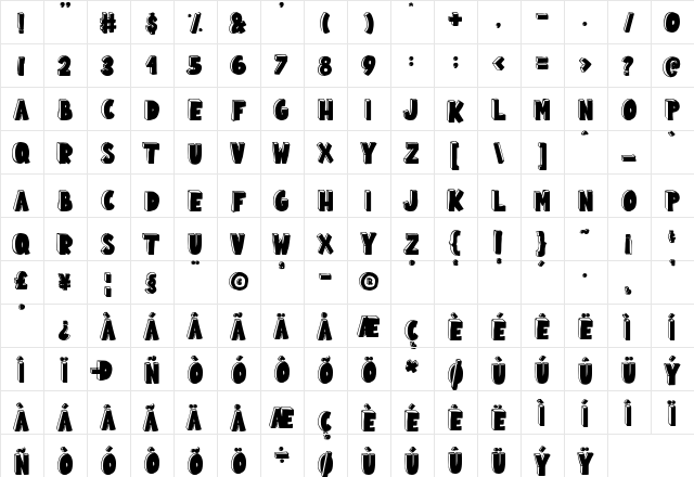 School Mania Regular  glyph index