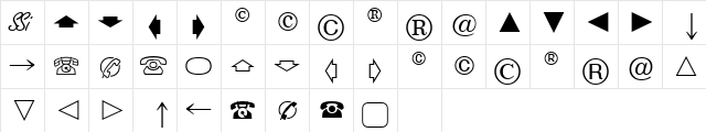 AbacusOneSSi Regular  glyph index