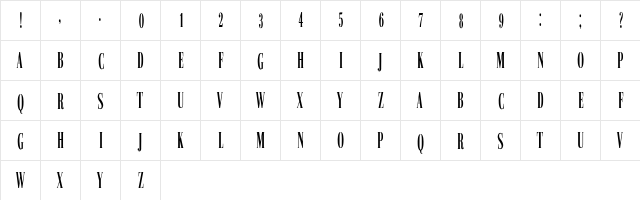 Marija Regular  glyph index