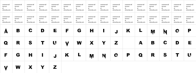 M Ponderosa Regular  glyph index