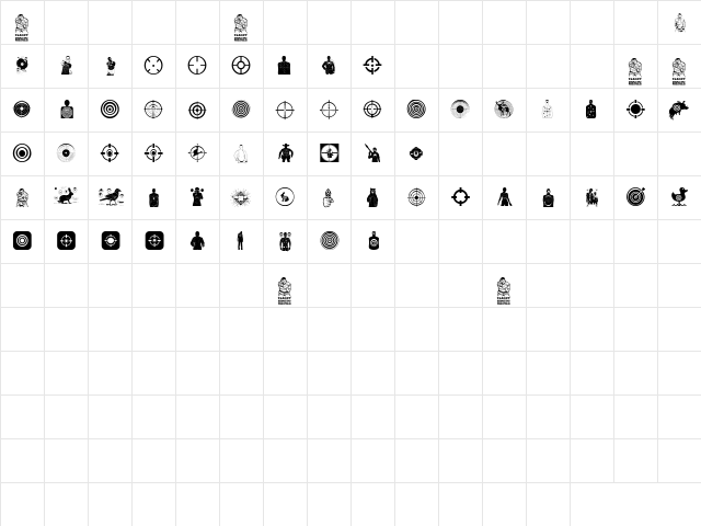 Target Shooting Regular  glyph index