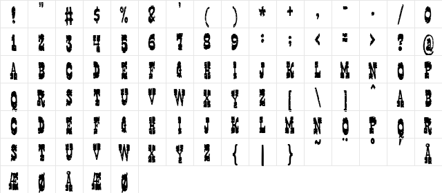 2 Buck Shot DNA Regular  glyph index