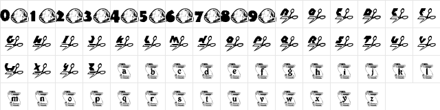 Rock, Paper, Scissors Regular  glyph index