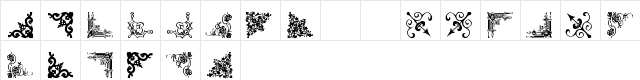 Vintage Decorative Corners 11 Regular  glyph index