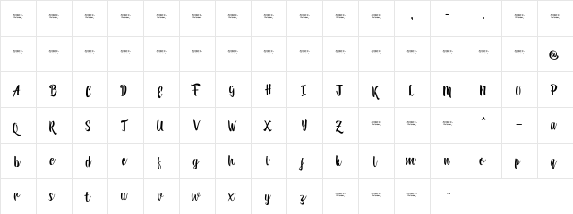 Reybro Regular  glyph index