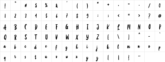 Mettika Regular  glyph index