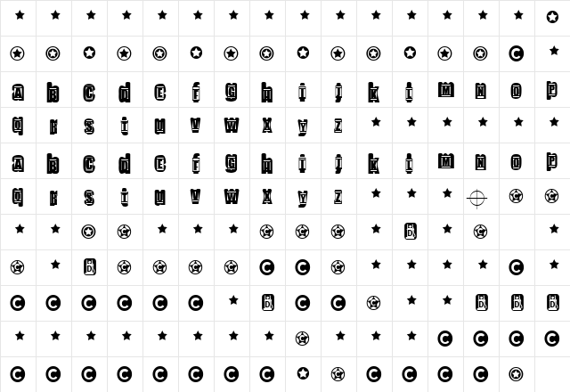 Redherring Regular  glyph index