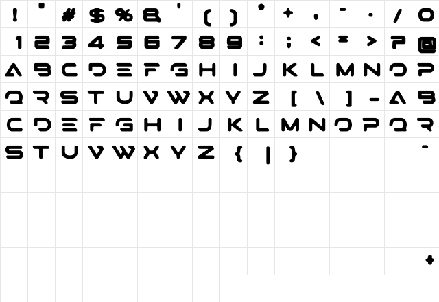 STEPS Tracked Italic  glyph index